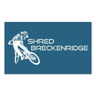 Shred Breckenridge Colorado Mountain Biking Rectangular Sticker