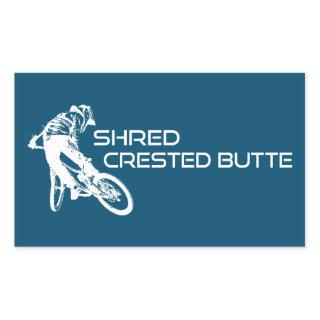 Shred Crested Butte Colorado Mountain Biking Rectangular Sticker