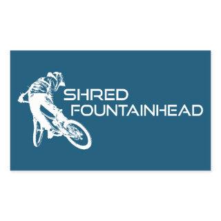 Shred Fountainhead Virginia Mountain Biking Rectangular Sticker