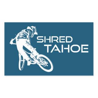 Shred Lake Tahoe Mountain Biking Rectangular Sticker