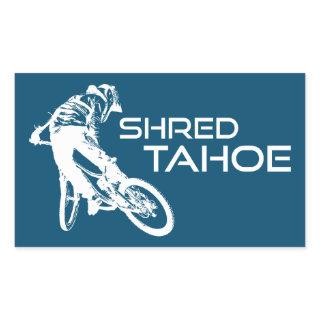 Shred Lake Tahoe Mountain Biking Rectangular Sticker