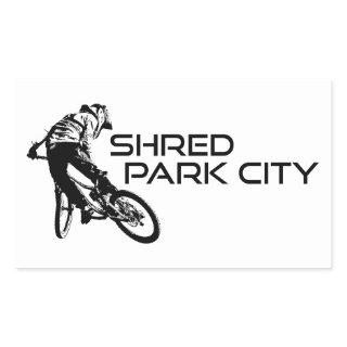 Shred Park City Utah Mountain Biking Rectangular Sticker