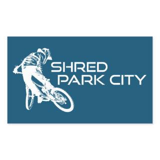 Shred Park City Utah Mountain Biking Rectangular Sticker