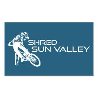 Shred Sun Valley Idaho Mountain Biking Rectangular Sticker
