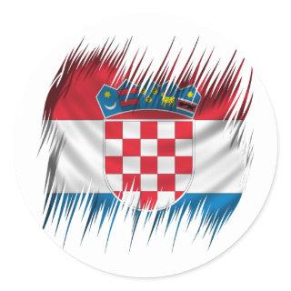 Shredders Croatian Flag Classic Round Sticker