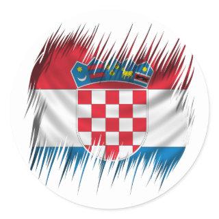 Shredders Croatian Flag Classic Round Sticker