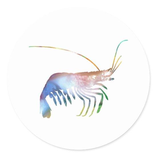 Shrimp art classic round sticker