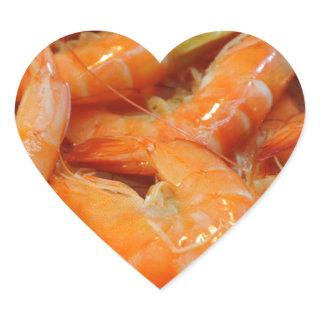 Shrimp Prawns Heart Sticker