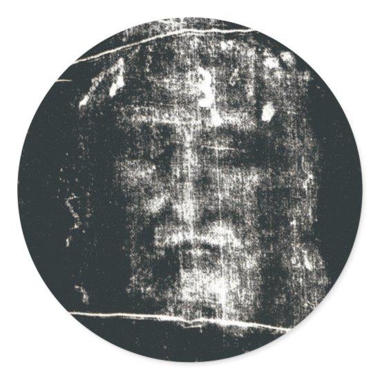 Shroud Of Turin, Negative Classic Round Sticker