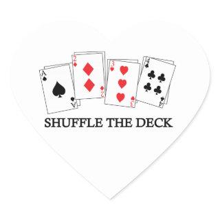 SHUFFLE THE DECK HEART STICKER