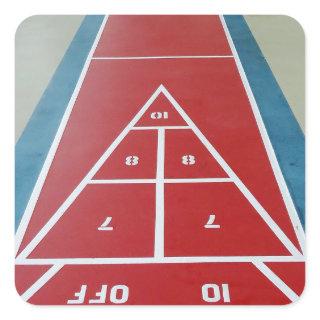 Shuffleboard on Board Square Sticker