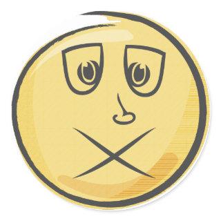 Sick Retro Emoji Classic Round Sticker