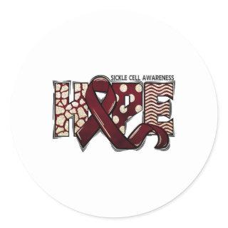 Sickle Cell Anemia Scd Awareness Month Ribbon Hope Classic Round Sticker