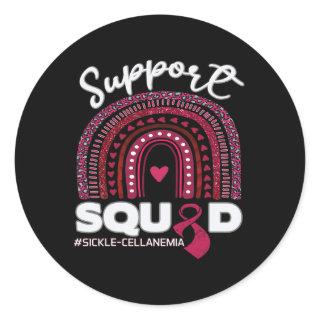 Sickle-cell Anemia Support Squad Burgundy Ribbon  Classic Round Sticker