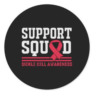 Sickle Cell Awareness Burgundy Ribbon Support Squa Classic Round Sticker