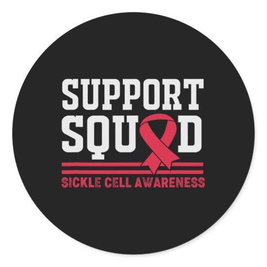 Sickle Cell Awareness Burgundy Ribbon Support Squa Classic Round Sticker