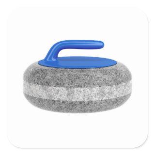 Side view of curling stone square sticker