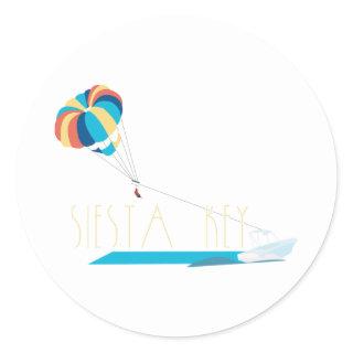 Siesta Key Beach Parasailing Classic Round Sticker