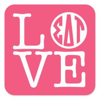 Sigma Delta Tau | Love Square Sticker