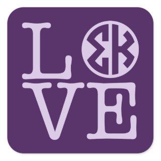 Sigma Kappa Love Square Sticker