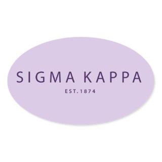 Sigma Kappa Modern Type Oval Sticker