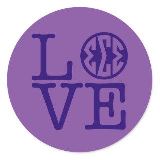 Sigma Sigma Sigma Love Classic Round Sticker