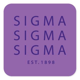 Sigma Sigma Sigma Modern Type Square Sticker