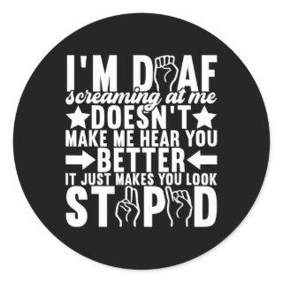 Sign Language Deaf Awareness 11  Classic Round Sticker