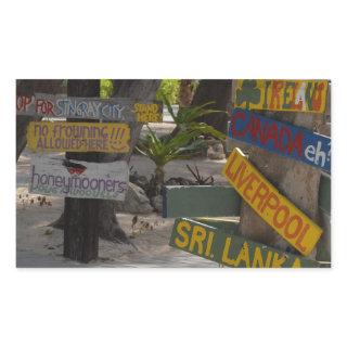 Sign Post Rum Point Grand Cayman Rectangular Sticker