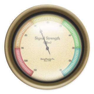 Signal Strength Meter Steampunk Machine Age Classic Round Sticker