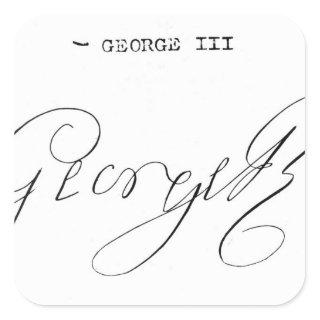 Signature of King George III Square Sticker
