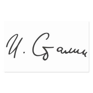 Signature of Soviet Union Premier Joseph Stalin Rectangular Sticker