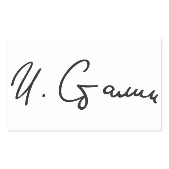 Signature of Soviet Union Premier Joseph Stalin Rectangular Sticker