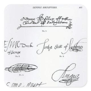 Signatures of 16th and 17th century square sticker