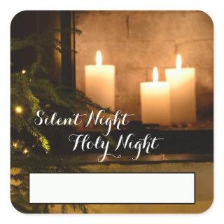 "Silent Night Holy Night" Beloved Christmas Carol Square Sticker