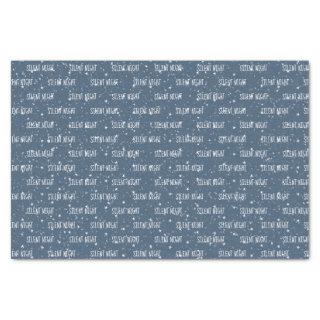 SILENT NIGHT Text on Stars and Snow Tissue Paper