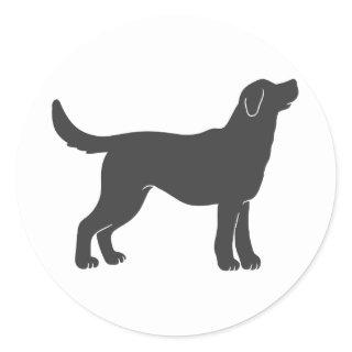 Silhouette dog standing - Choose background color Classic Round Sticker