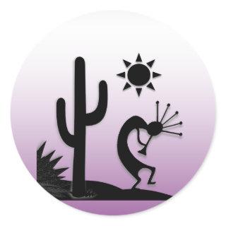 Silhouette Kokopelli Classic Round Sticker