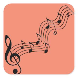 silhouette-musical-note-clef-bass square sticker