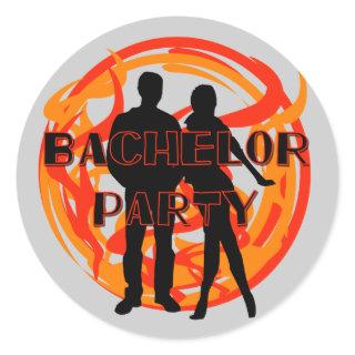 Silhouettes Bachelor Party Tshirts and Gifts Classic Round Sticker