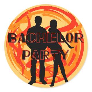 Silhouettes Bachelor Party Tshirts and Gifts Classic Round Sticker