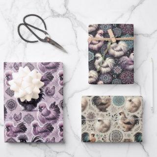 Silkie Chicken 3-Sheet Flat  Set