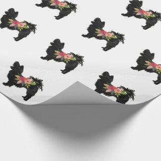 Silky Chihuahua Dog Breed Boho Floral Silhouette