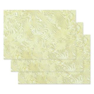 Silky Faux Moire Pattern in Shimmering Yellow  Sheets