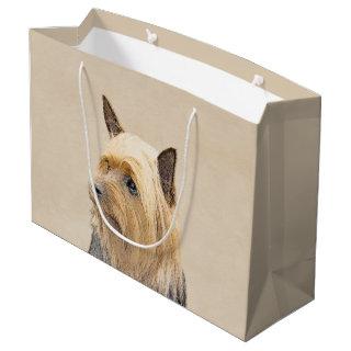 Silky Terrier Painting - Cute Original Dog Art Large Gift Bag
