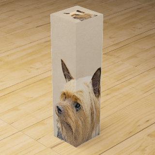 Silky Terrier Painting - Cute Original Dog Art Wine Box