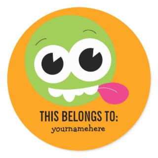 Silly Cute Monster THIS BELONGS TO Stickers