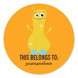 Silly Cute Monster THIS BELONGS TO Stickers