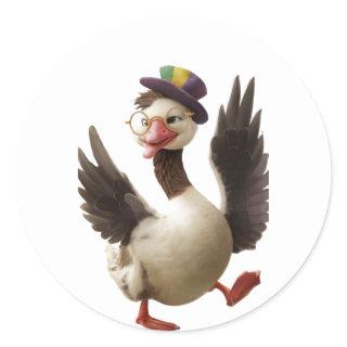 silly goose on the loose drawing, Silly goose Classic Round Sticker