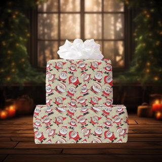 Silly Santa Claus Cartoon Character Pattern